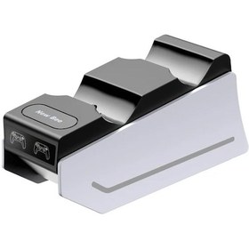 Resim Gaojunshop01 Beyaz Quick Charge Dock Çift Usb Type-c Ps5 Kumandası Şarj İstasyonu Rgb Aydınlatma 