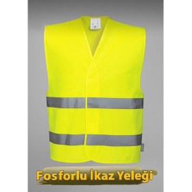 Resim Ikaz Yeleği Fosforlu 5 cm Reflektörlü Sarı Görevli Işçi Güvenlik Yeleği 