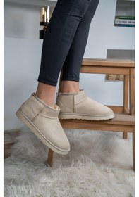 Resim Bartrobel Ultra Mini Süet İçi Kürklü Kışlık Taban Kadın Bot Bej 