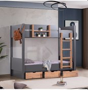 Resim Ranza, Asya Ayrılabilir Çekmeceli Ranza -antrasit Ceviz 