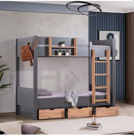 Resim Ranza, Asya Ayrılabilir Çekmeceli Ranza -antrasit Ceviz 