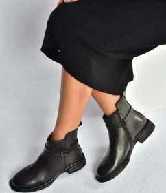 Resim Fox Shoes V555255503 Siyah Hakiki Deri Kadın Bot Siyah-hakiki Deri 