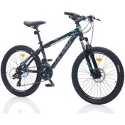 Resim Corelli Felix 1.2 Erkek Dağ Bisikleti 355h Hd 24 Jant 21 Vites Siyah Mavi Turkuaz Çok Renkli 
