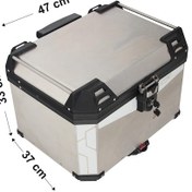 Resim GP Kompozit Universal 57 lt Alüminyum Motosiklet Çantası Gri 