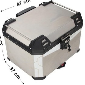 Resim GP Kompozit Universal 57 lt Alüminyum Motosiklet Çantası Gri 