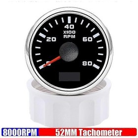 Resim 52mm Su Geçirmez Takometre 3k-8k Rpm Kırmızı Işık Evrensel Uyumlu Benzin/dizel Araç Göstergesi 8000 Rpm Bs. 