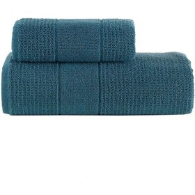 Resim Maisonart Royal 50x90 70x140 Cm 2'li Banyo Havlu Seti, %100 Pamuklu Havlu Takımı Petrol 