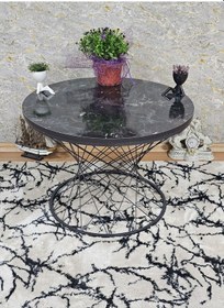 Resim Zafir Siyah Fırınlı Statik Boya Siyah Mermer Suntalem Tabla Pota Orta Sehpa - Siyah Orta Sehpa Siyah Mermer 