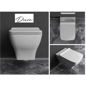 Resim Dura Petra Rimles Asma Klozet Kanalsız ve Duroplast Yavaş Kapanır Kapak 