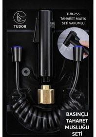 Resim Tudor Lüks Siyah Renkli Vakumlu Paket Basınçlı Taharet Matik Seti Siyah 