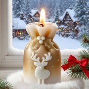 Resim Yeni Noel hediye çantası mum seti silikon kalıbı, geyik ve Noel ağacı desenli şık tasarım - Yüksek kaliteli yeniden kullanılabilir silikon malzeme ile tatil süslemeleri, DIY el işleri ve mevsimlik ev dekoru için ideal. İnce detaylar, kolay çıkarma özellikli 