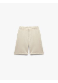Resim Koton Düğmeli Bermuda Oversize Chino Şort Bej 5sam40137hw Ekru 