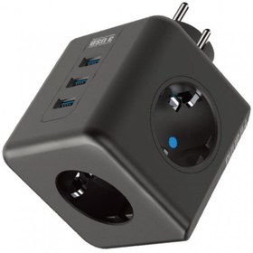 Resim Yellowtech 90°Köşeli Kablosuz Akım Korumalı Termal Çocuk Korumalı 3X Usb 3.0 3 X Priz Girişli 10A 2500W Ofis Ev 
