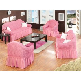 Resim Altın Kelebek Bürümcük Koltuk Örtüsü Std Tk (3+2+1+1)-Pembe 