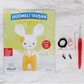 Resim TUVA Amigurumi Kiti Düğmeli Tavşan Mgak01 