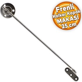 Resim Badem10 Kalkar Kapak Makası Frenli Dolap Çekmece Metal 25 cm Sessiz Açma Kapama Amortisör Piston Nikel Bar 