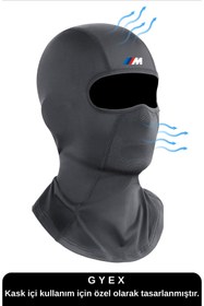 Resim GYES Siyah M Baskılı Balaklava Spor Motor Kask Maskesi Buff Koruyucu Kar Yüz Maske 