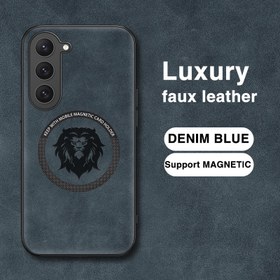 Resim Lüks Faux Deri Samsung S24 Ultra/S24+/S23Plus/S22/S21Fe/S20/Note10/Note20 Bazı Modeller MAGNETİK, Araba Tutucu, Korumalı, Yüksek Kaliteli Telefon Kılıfı 