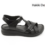 Resim GÖNDERİ(R) Kadın / Kız Siyah Cırt Bantlı Hakiki Deri Sandalet 