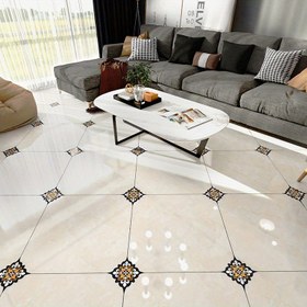 Resim 36 adet Bohem Şık Kendinden Yapışkanlı Fayans Stickerları - Su Geçirmez, Kolay Kurulum, 11.0x11.0cm, Bej & Siyah Çapraz Desenler Oturma Odası, Mutfak, Banyo Zeminleri için - Yarı Mat Bitiş, Plastik/Kağıt Malzeme, Dekoratif Stickerlar | Geometrik Desenler | Karmaşık Motifler, Çıkarılabilir Duvar Stickerları 