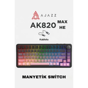 Resim CoverZone Kablolu Mekanik Oyun Klavyesi 8000Hz-Rapid Trigger-Dks-Tkl | Ajazz AK820 Max He 