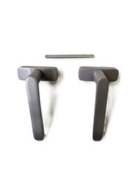 Resim Alüminyum Basmalı Yaylı Kapı Kolu Uzun Eloksal Gri 