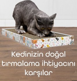 Resim ATA HOME Tırmata Yeni Ürün Doğal Düz Karton Kedi Tırmalaması Kedi Tırmalama Tahtası Kartonu 47x17 cm 