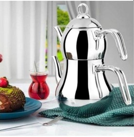 Resim Yonca Lines Şahmeran Mini Boy 2 No Çelik Çaydanlık Metal Sap Gri 