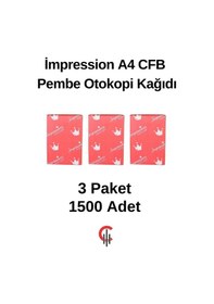 Resim Çözüm Kağıt İmpression A4 Cfb Pembe Otokopi Kağıdı 3 Paket 1500 Adet 