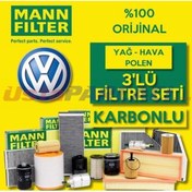 Resim Vw Bora 1.9 Tdi Mann-Filter Karbonlu Filtre Bakım Seti 1998-2005 495301274 
