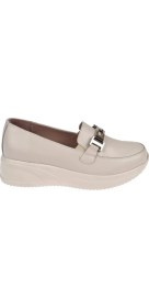 Resim Beety Hakiki Deri Dolgu Taban Kadın Ayakkabı BEE-2237 Bej 