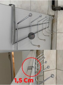 Resim Mirvano Eski Tip, Dar Kapı Arkası Askısı, 12 Topçuklu, Paslanmaz Kapı Askısı, Dar Kapı Askısı 