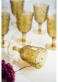 Resim Akrilik Amber Tekli Kadeh & Su Meşrubat Kahve Yanı Bardağı 450 Ml Cam Değildir 