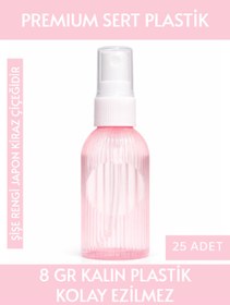 Resim Sizeuyduk Japon Kiraz Çiçeği Rengi Boş Plastik Şişe 25 Adet 50 ML Kolonya Söz Nişan Düğün Nikah DNZ21JPN 