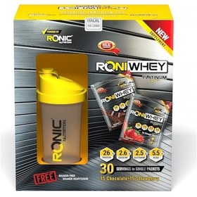 Resim Ronic Nutrition Whey Ultimate Protein Tozu 30 Şase 1350 Gr Çilek Ve Çikolata Aromalı Shaker Ve 2 Adet Tek Kullanımlık Whey Protein 