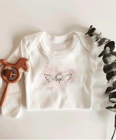 Resim İmaj Tuğbababy Angel Uzun Kol Çıtçıtlı Organik Bebek Body Beyaz 