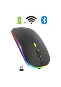 Resim Shopytech Çift Mod Kablosuz Mouse Bluetooth 5.2 + 2.4g Şarjlı Sessiz Tıklama Rgb Işıklı 500 Mah Siy 2.4G Vertical 