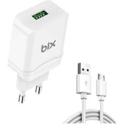 Resim Bix 18w Qc 3.0 Hızlı Şarj Cihazı Ve Micro Usb Kablo Beyaz 