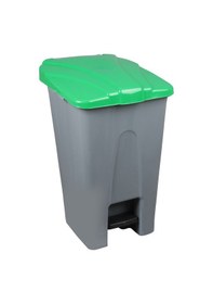 Resim Safell Plastik Pedallı Çöp Kovası 70Lt Çöp Konteyneri Griyeşil 