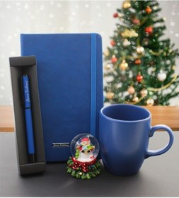 Resim Kişiye Özel Mavi Roller Kalem & Mavi Defter & Kardan Adam Kar Kür 