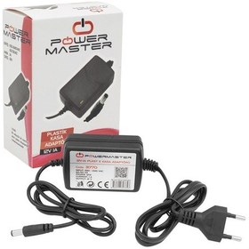 Resim POWERMASTER PM-31770 12 VOLT - 1 AMPER - 12 WATT MASAÜSTÜ İKİ UCU KABLOLU ADAPTÖR 5.5*2.5 UÇ 