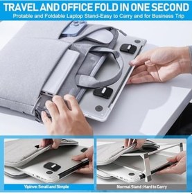 Resim Mini Dizüstü Bilgisayar Standı, Taşınabilir Dizüstü Bilgisayar Standı, Havalandırmalı Soğutmalı Katlanabilir Ve Hafif Ergonomik Yükseltici, Şık Bilgisayar Dizüstü Bilgisayar Tutucu Klavyelere 