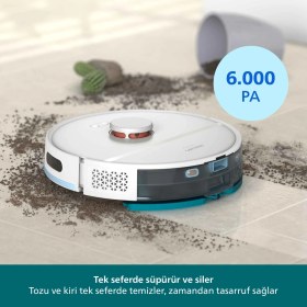 Resim Philips 2000 Serisi Robot Süpürge, Islak ve Kuru Temizlik, LDS Radar Teknolojisi, Otomatik Boşaltma İstasyonu, HomeRun, Beyaz, XU2100/25 