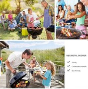 Resim Pazly 10 Adet Dayanıklı Paslanmaz Çelik Barbekü Şiş - Yeniden Kullanılabilir, Kullanışlı Şişler 