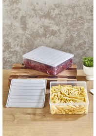 Resim Selka Nora 2 Adet 4 Lt. Saklama Kabı Açık Gri 