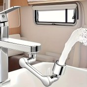 Resim 1pc Evrensel Dönebilen Musluk Uzatma, Yaratıcı Yukarı/Aşağı Sızdırmazlık Musluğu için Lavabo, Çok Yönlü Mekanik Kol, Plastik Malzeme, Günlük Kullanım Banyo Lavabosu Musluğu Uzantısı İçin Uygundur 