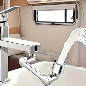 Resim 1pc Evrensel Dönebilen Musluk Uzatma, Yaratıcı Yukarı/Aşağı Sızdırmazlık Musluğu için Lavabo, Çok Yönlü Mekanik Kol, Plastik Malzeme, Günlük Kullanım Banyo Lavabosu Musluğu Uzantısı İçin Uygundur 