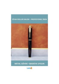 Resim Metal Siyah Roller Tükenmez Kalem Şık Ve Dayanıklı Çok Renkli 