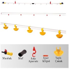 Resim TavPet Nipel Suluk Sistemi 10 Metre Hat Küçük Yaylı Çanaklı 