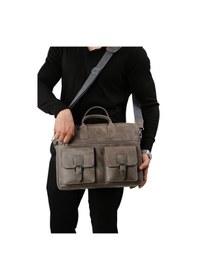 Resim Mft Leather Hakiki Deri Laptop El Çantası Loreen 2230 Tiguan Gri 